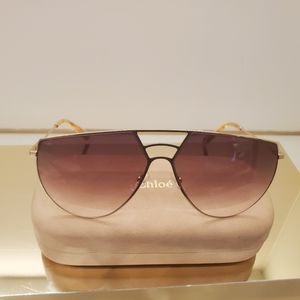 CHLOE sunglasses shield aviator in gold